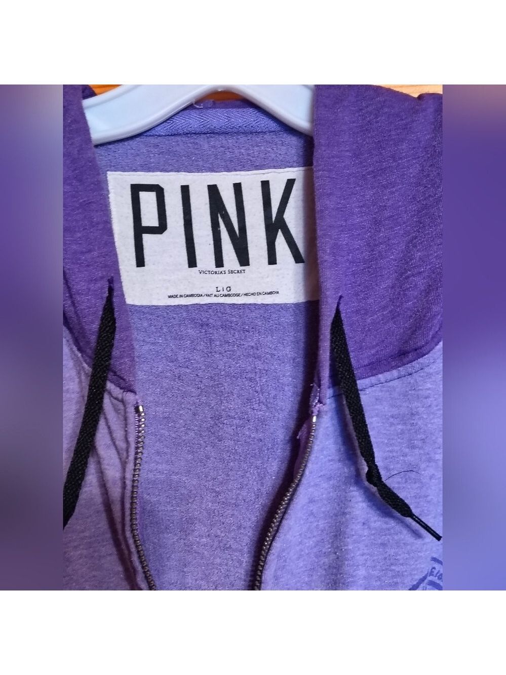 PINK Purple Zip-Up Hoodie - Picture 3 of 8
